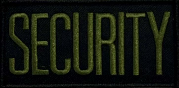 SECURITY ID PATCH - OD GREEN ON BLACK - SEW ON.